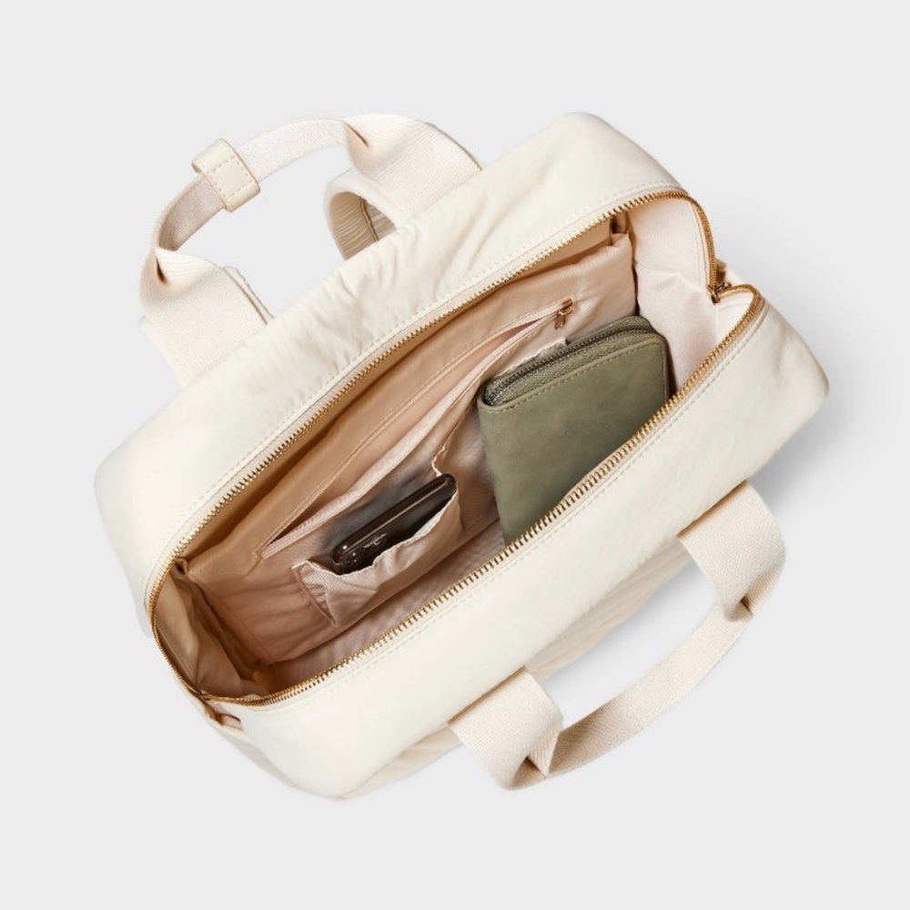 Universal Thread Cream Backpack With Gold Accents - image 4